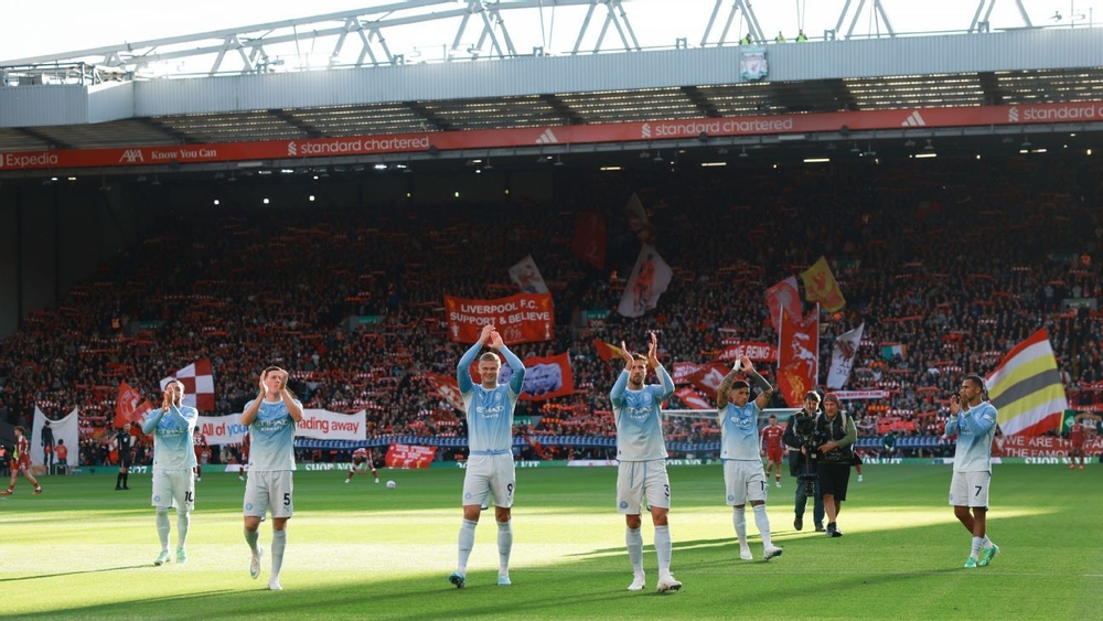 img of Man City win at angry Anfield; Mourinho postgame drama...